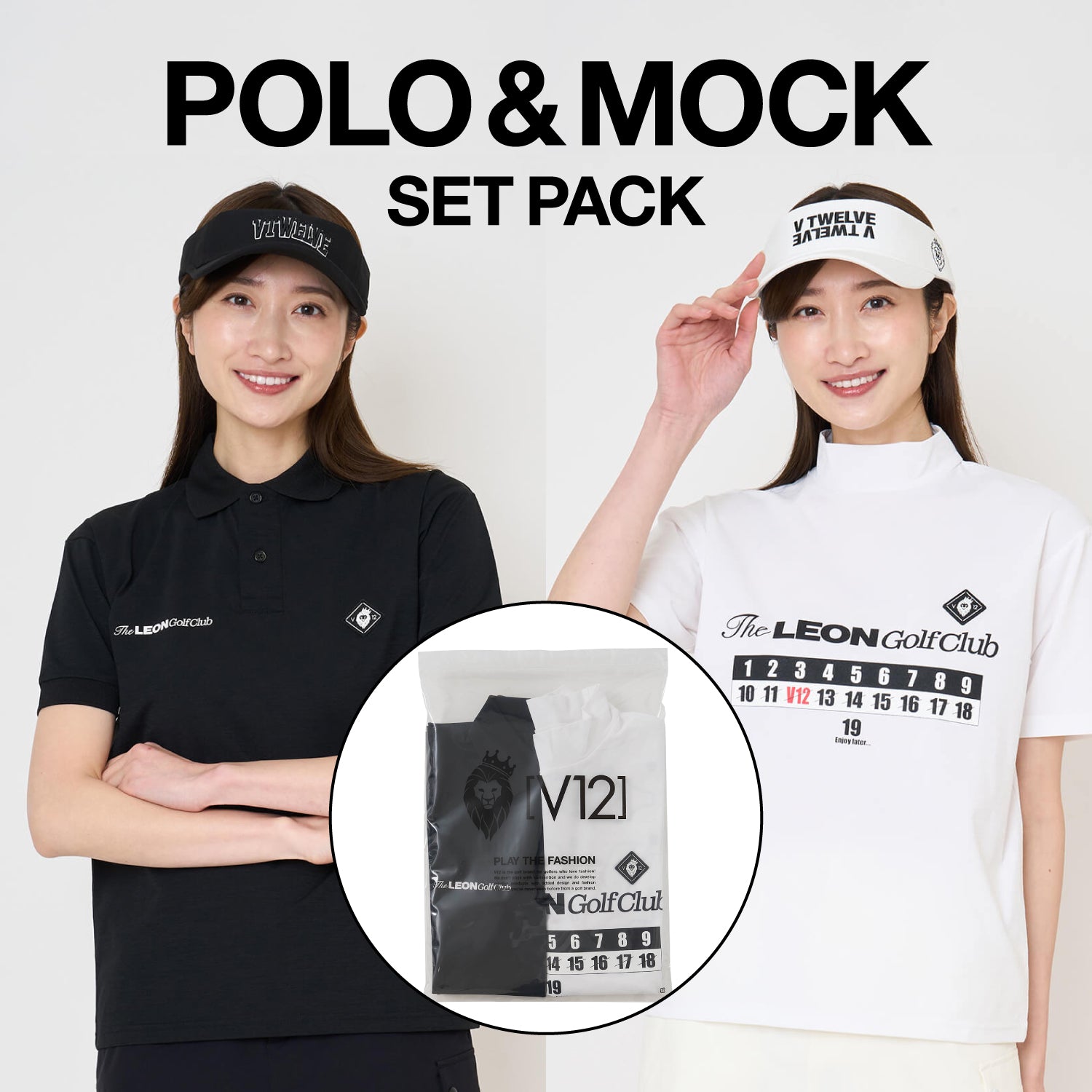 V12] Women's Golf Mock Neck Polo Shirt LEON GC Set A | 【公式通販】