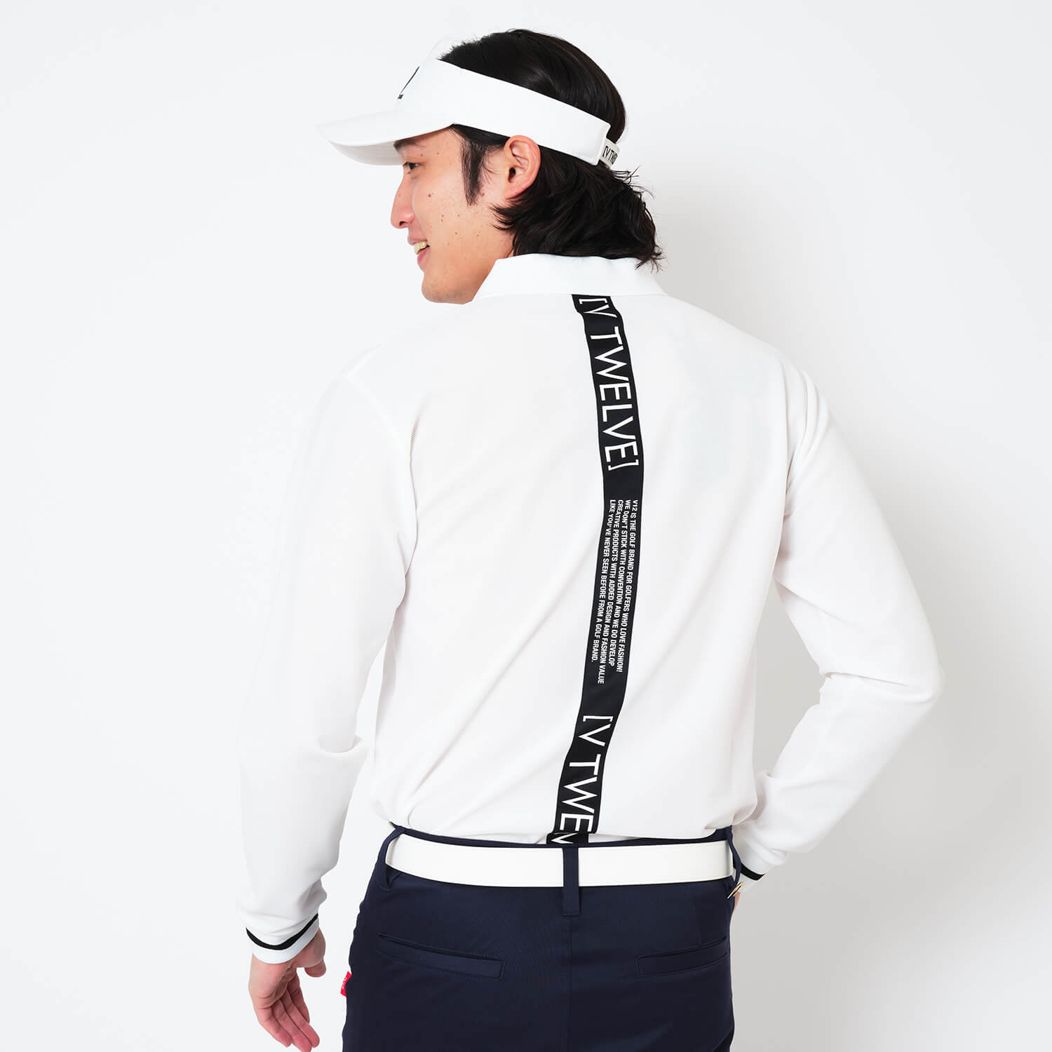 新品　V12 ゴルフポロシャツ　XXL V12] ゴルフ メンズ ポロシャツ 吸水速乾 B/LINE L/S POLO