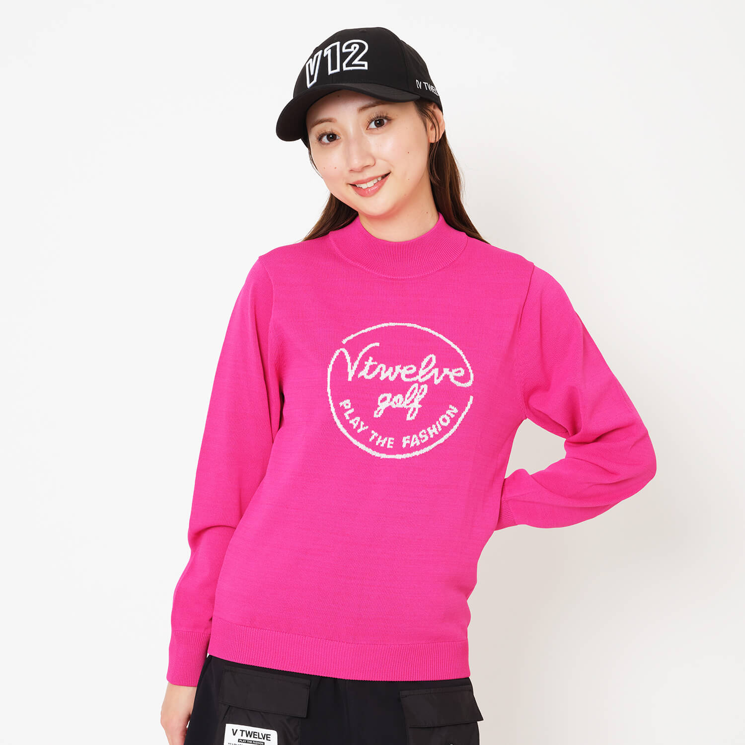 【新品❤︎】V TWELVE TYPO KNIT ピンク Lサイズ/ゴルフニット 新品︎】V TWELVE TYPO KNIT ピンク Lサイズ/ゴルフニット V12 すべて