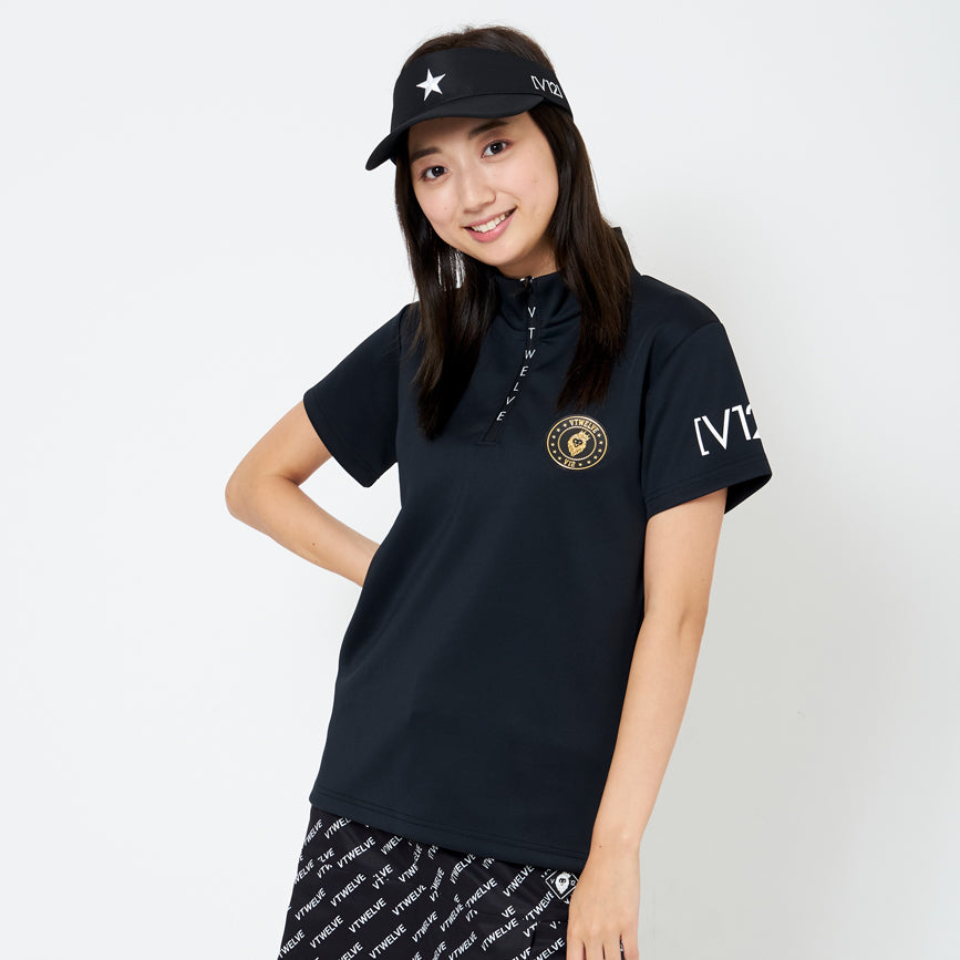 V12 ゴルフレディース ポロシャツ 吸水速乾 HALF LOGO ZIP POLO_WM