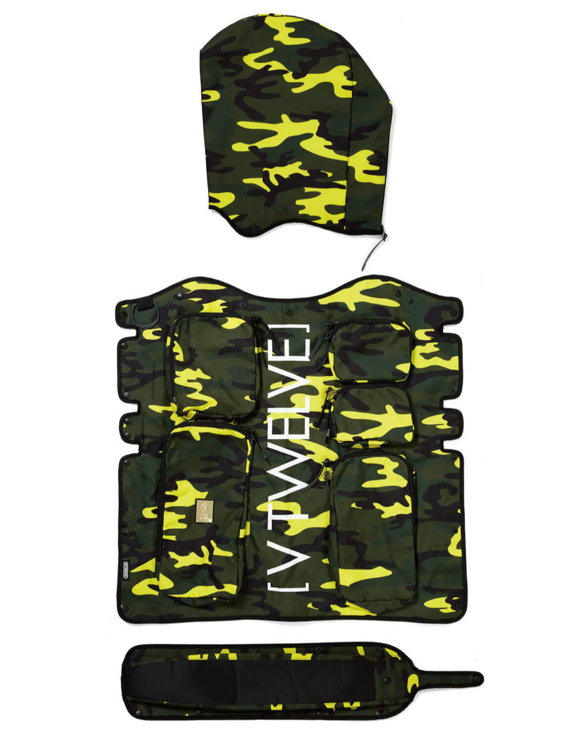 【美品】V12 YELLOW CAMO イエローカモ柄 キャディバッグ V12 ゴルフ カモ柄 着せ替えキャディバッグ YELLOW CAMO 9.5