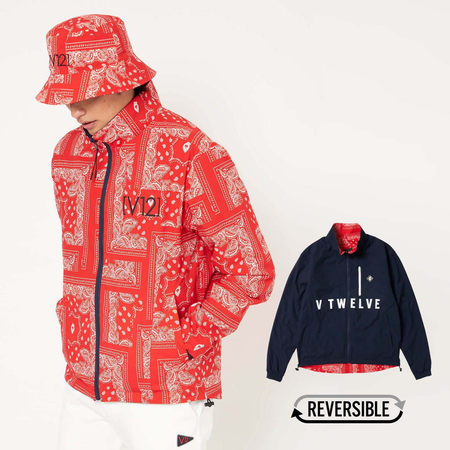 V12 ゴルフ メンズジャケット REVERSIBLE BANDANA JKT | 【公式通販】