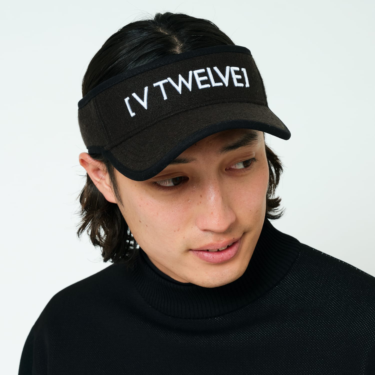 [V12] ゴルフ サンバイザー Wool visor BLACK19 / Free