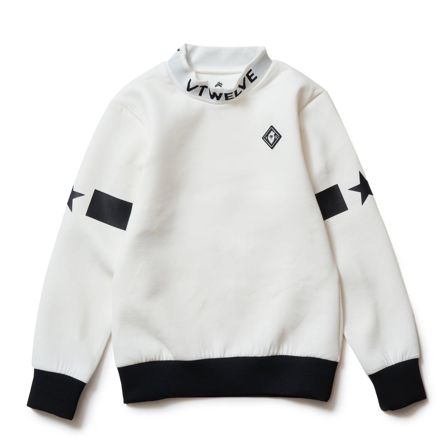 JACQUARD NECK SWEAT